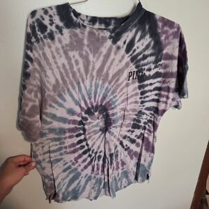 PINK Victoria's Secret Tie-Dye Tee in Lavender, Gray & Blue